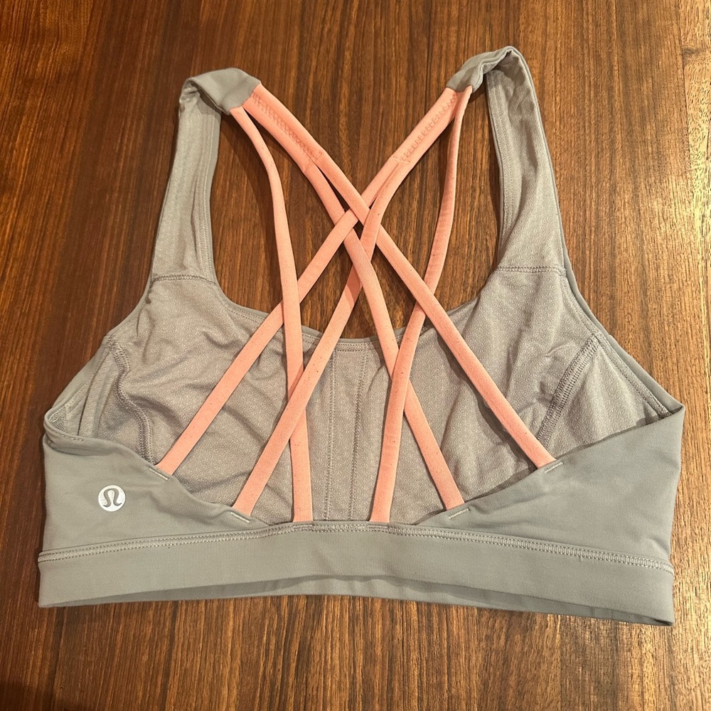 lululemon Gray and Pink Sports Bra